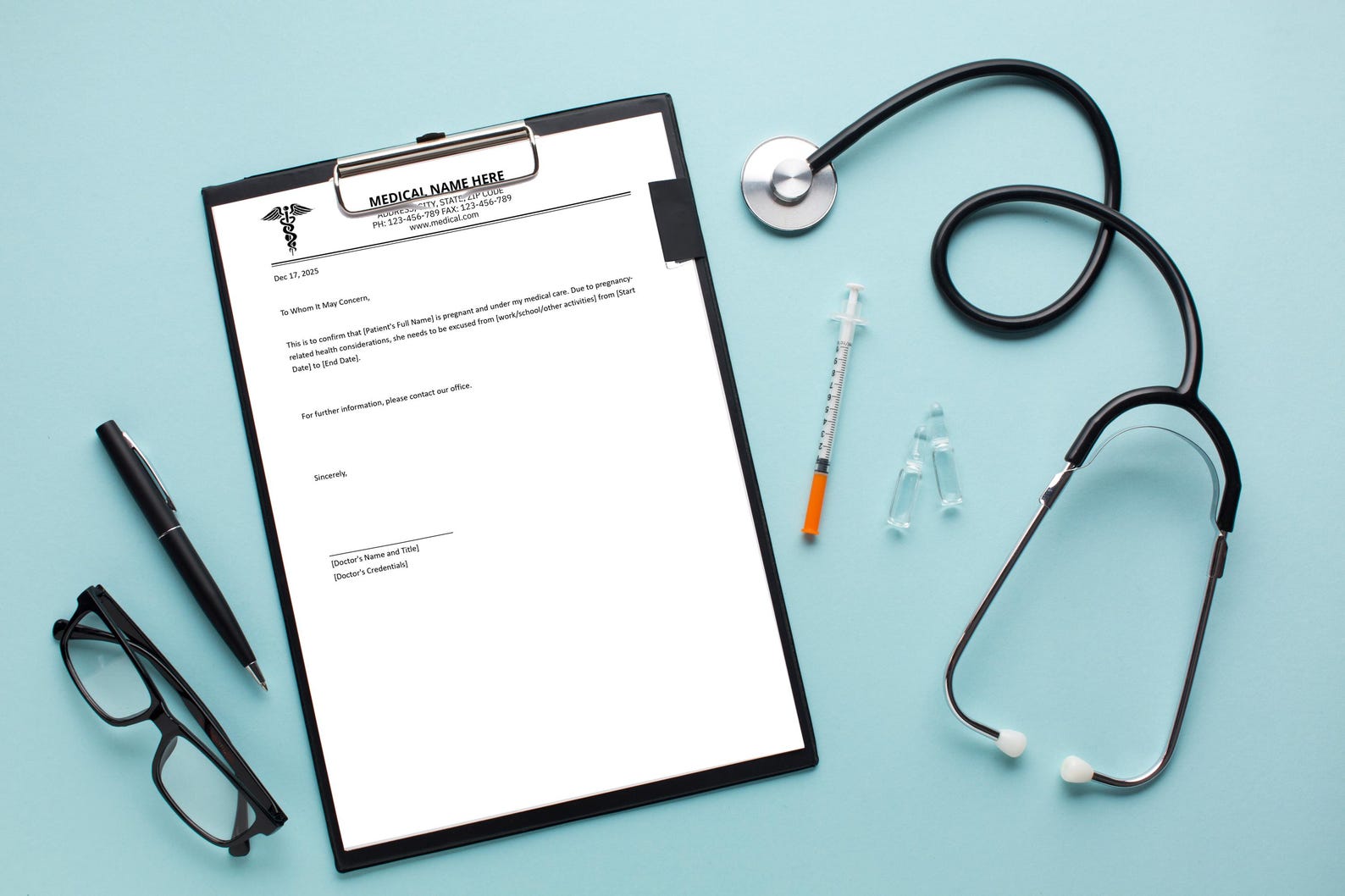 Pregnancy Doctor Excuse Note | Editable Medical Template (PDF, Word ...