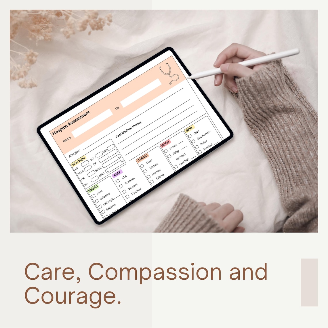 Hospice Nurse Assessment Sheet | RN Visit Form (PDF, Canva Edit) - Etsy