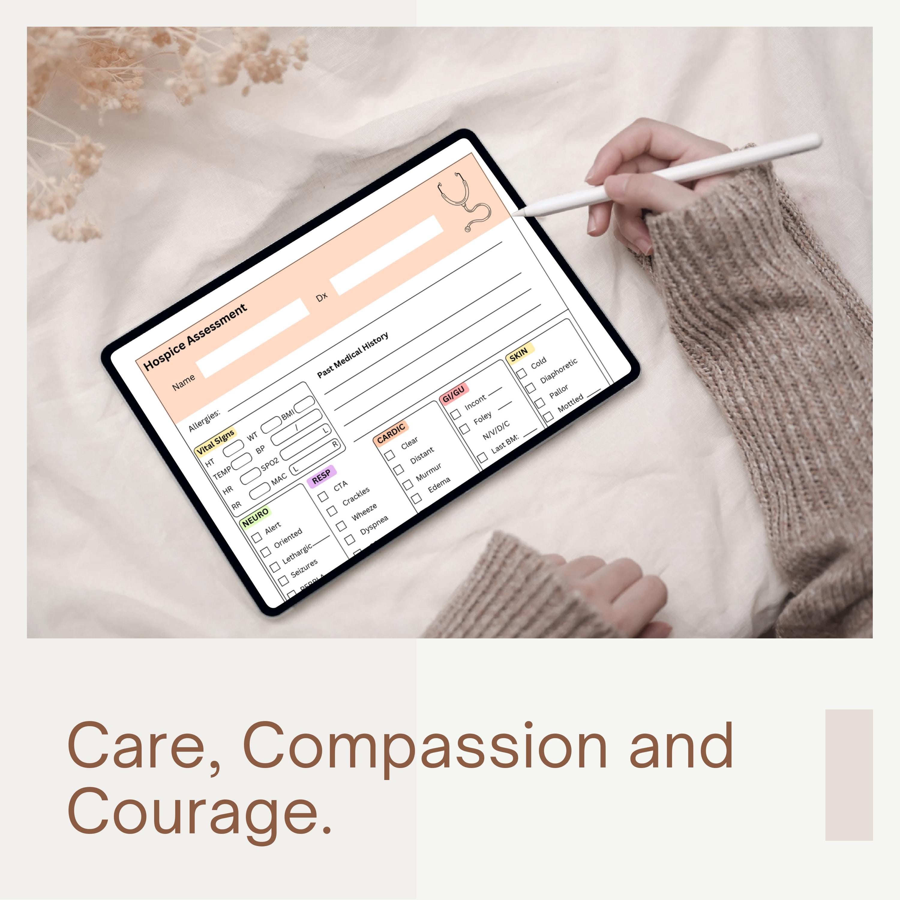 Hospice Nurse Assessment Sheet | RN Visit Form (PDF, Canva Edit) - Etsy