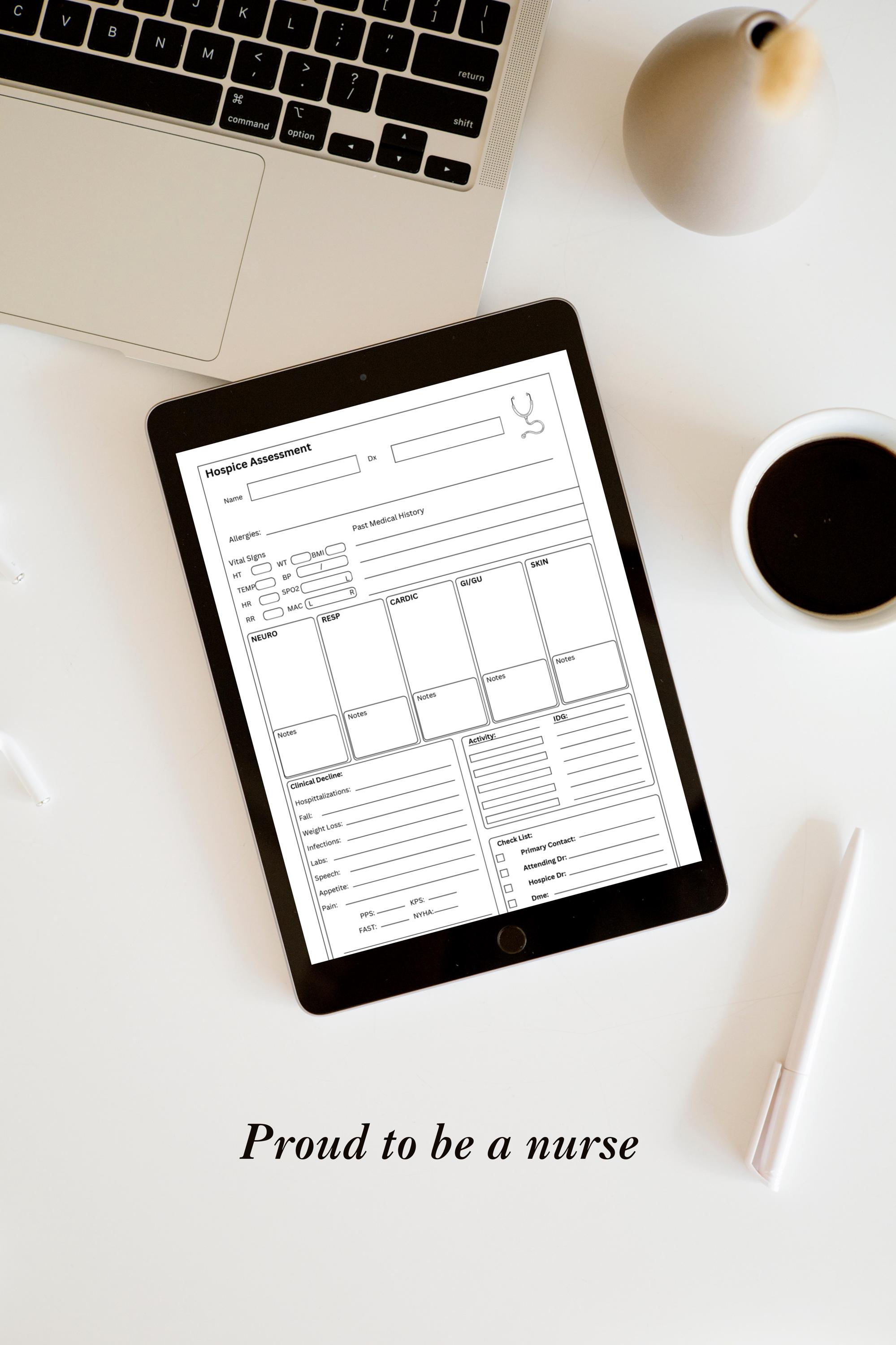 Hospice Nurse Assessment Sheet | RN Visit Form (PDF, Canva Edit) - Etsy