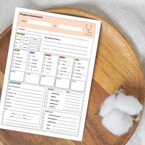 Hospice Nurse Assessment Sheet | RN Visit Form (PDF, Canva Edit) - Etsy