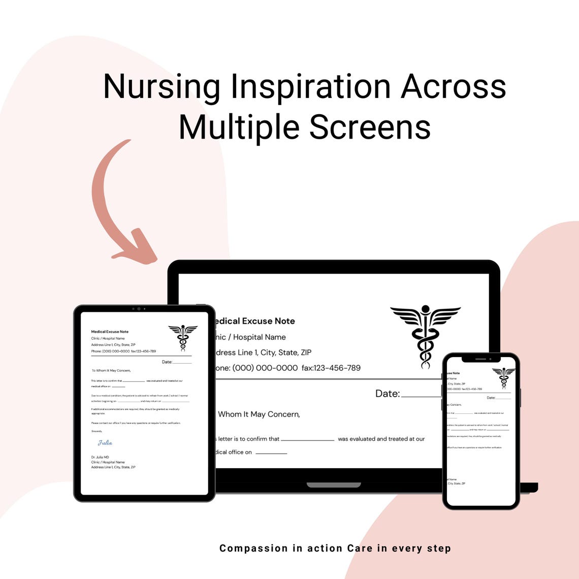 Printable Medical Excuse Note Template | Doctor Style Absence Form (PDF ...