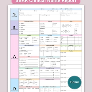 SBAR 看護レポート テンプレート: 編集可能な看護師ハンドオフ SBAR シート (PDF)