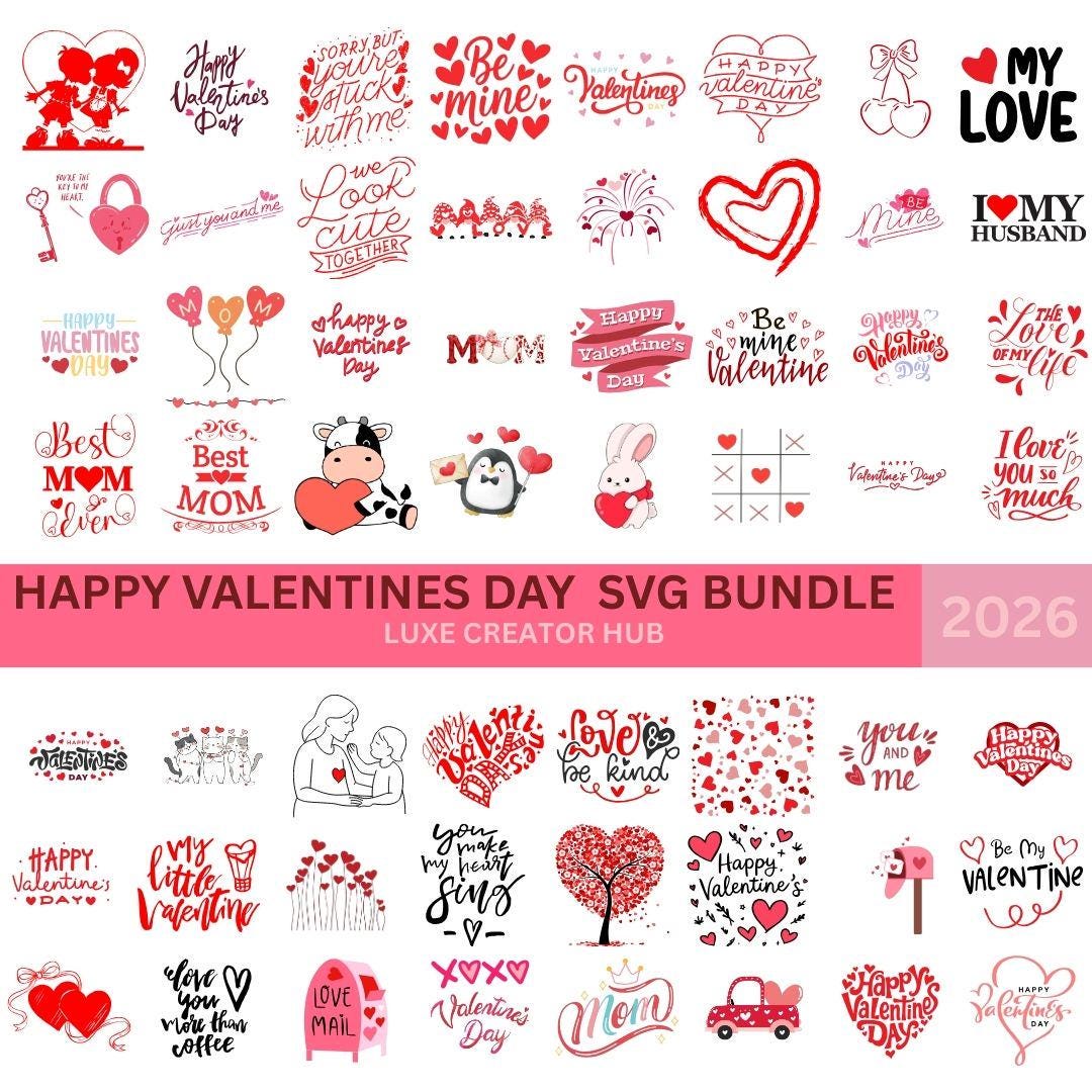 Valentines Day Svg Bundle, Valentine Mega Bundle Svg, Valentine Teacher ...
