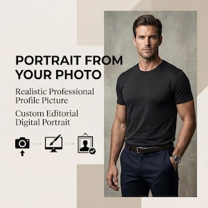 リアルなプロフェッショナルプロフィール写真、カスタム編集デジタルポートレート