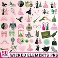 Wicked Png,Glinda Crown,Wand,Broom,Elphaba Green Bow,Wicked Movie png,Wicked Pink And Green png,Elphaba Glinda png,Cricut and silhouette product logo