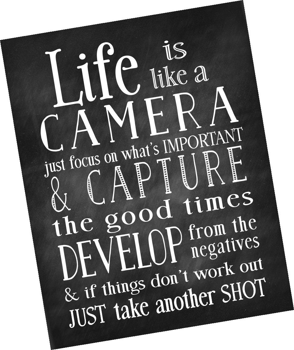 Life is Like a Camera, Photographer Gift, Photography Art, Camera Wall ...