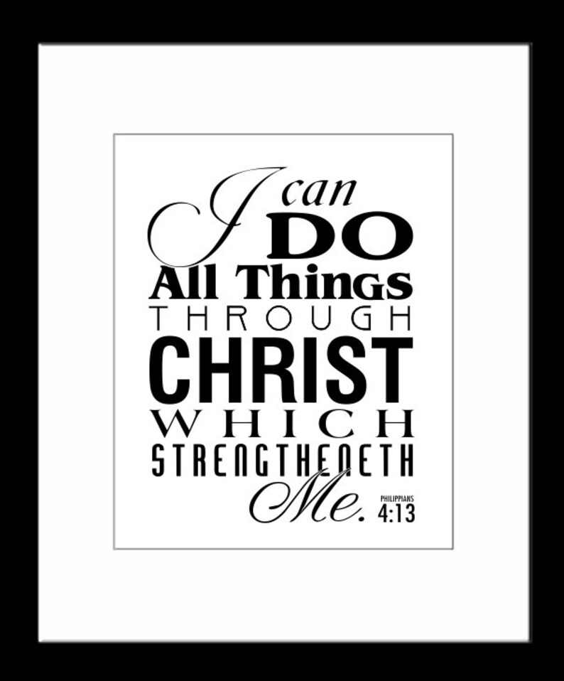 I Can Do All Things Through Christ Scripture Wall Art Print Etsy