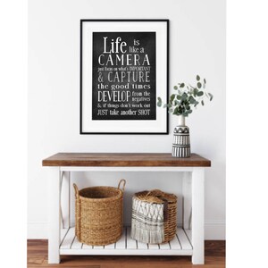 Life is Like a Camera, Photographer Gift, Photography Art, Camera Wall ...