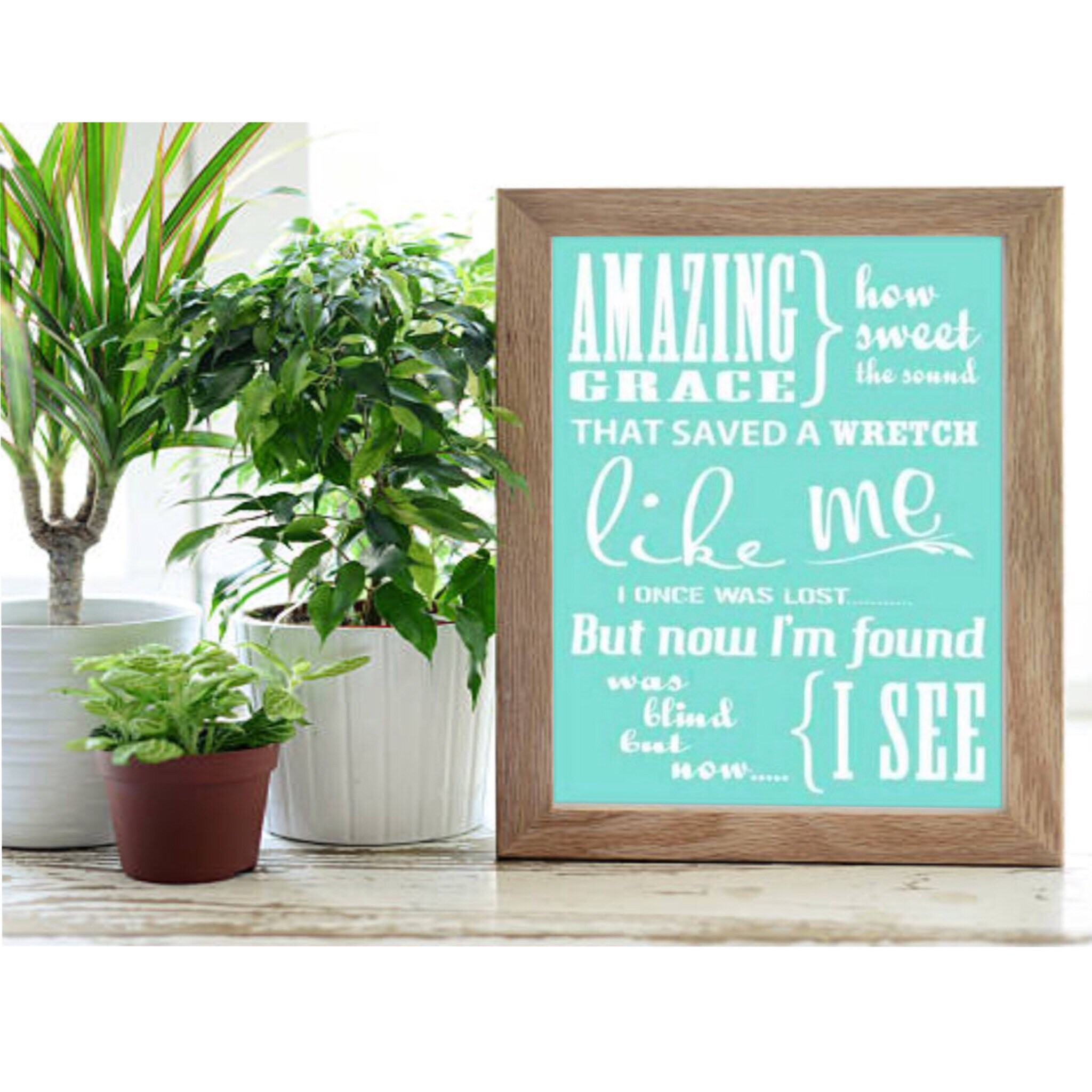 Amazing Grace Song Lyrics Christian Wall Art Print Gift for Etsy