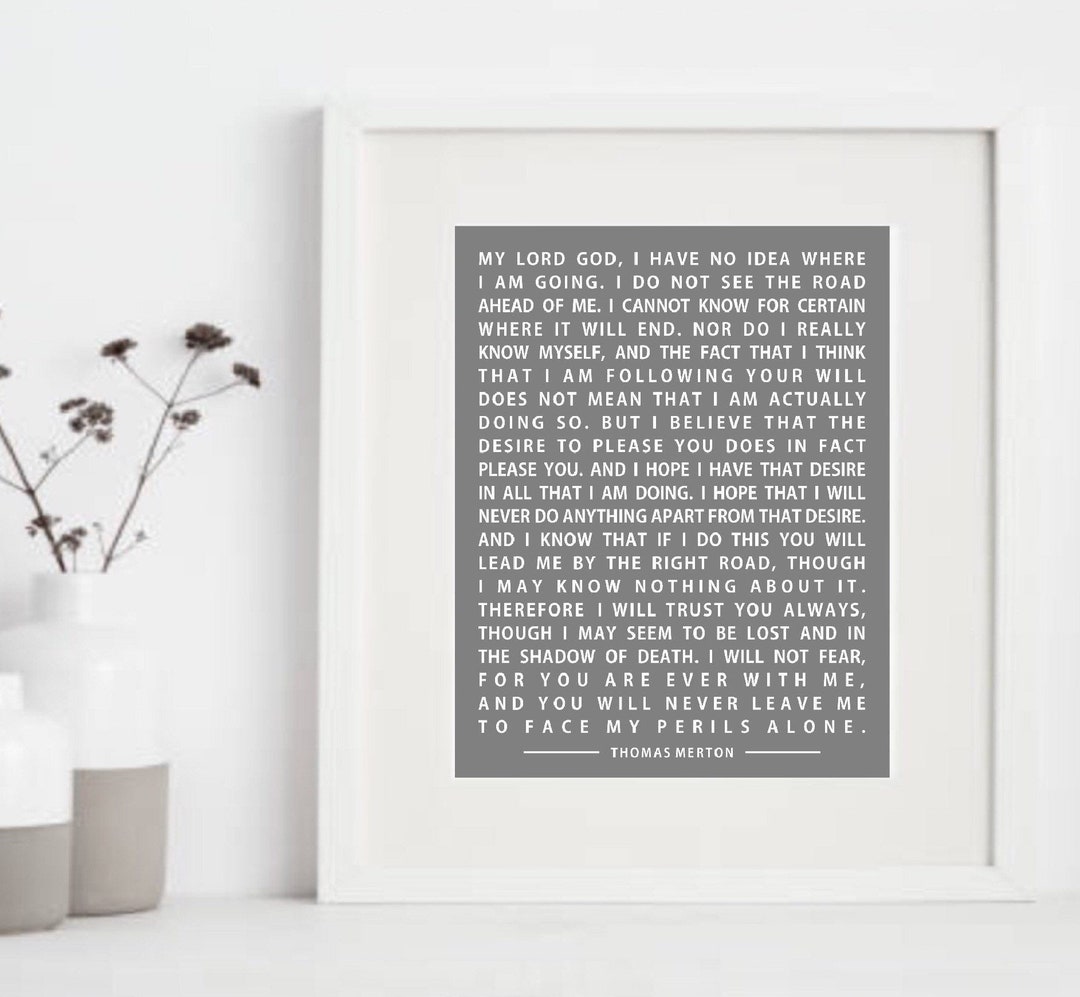 Thomas Merton Prayer Print, Catholic Confirmation Gift Etsy