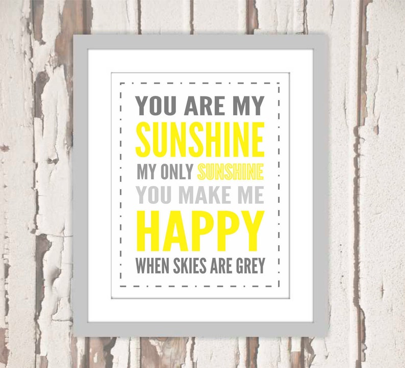 You Are My Sunshine Art Print Nursery Décor Wall Art for Etsy