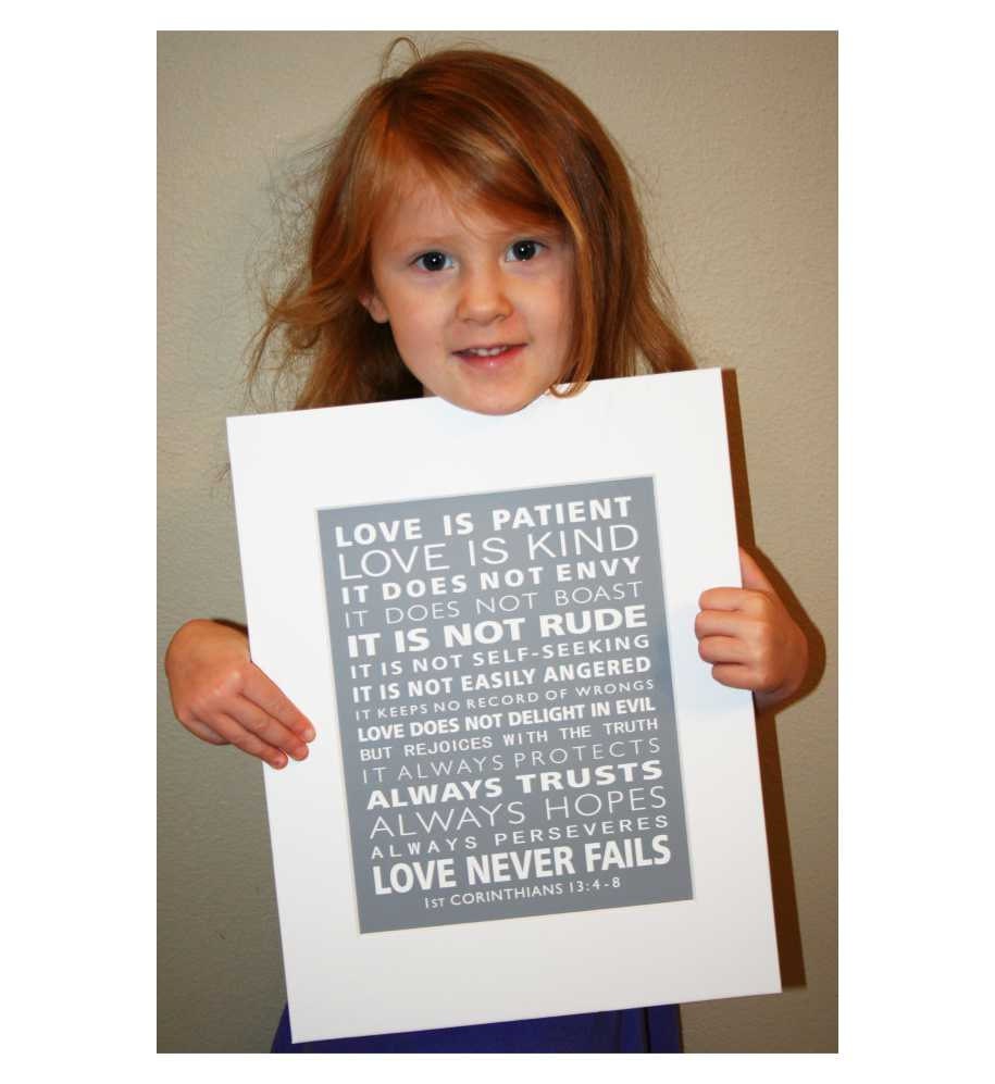 Love Is Patient Love Is Kind Art Print Scripture Wall Art Etsy