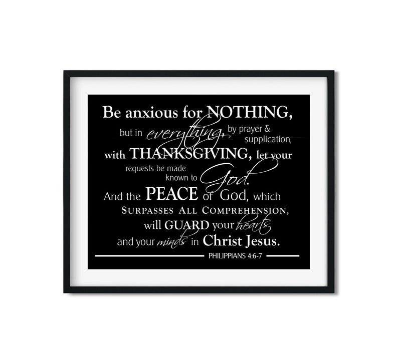 Scripture Wall Art Be Anxious for Nothing Philippians 4 6 7 Etsy