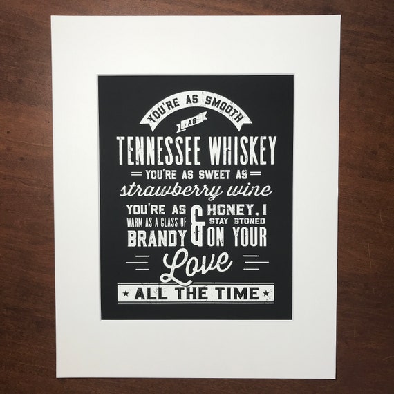 Tennessee Whiskey Art Print Chris Stapleton Boyfriend Gift Etsy