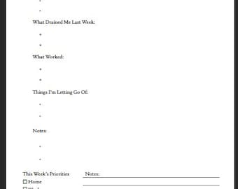 Weekly Reset Planner | Minimal Printable Planner | Instant Download