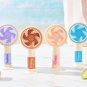 Personalized Handheld Mini Fan: Custom Name Rechargeable Portable Cooling Gift