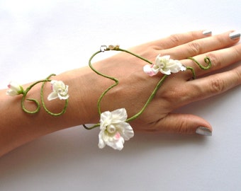 love heart vine flower arm cuff wrap slave bracelet bridal bridesmaids fairy costume