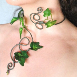 Ivy choker necklace wrap, woodland fairy, mother nature poison ivy costume accessories