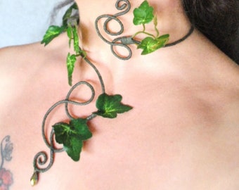 Ivy choker necklace wrap, woodland fairy, mother nature poison ivy costume accessories