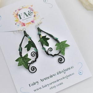 Ivy Earrings green leaves woodland fairy Mother Nature forest poison ivy costume accessory