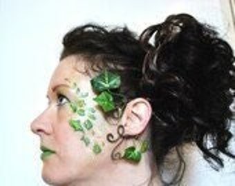 Green leaves ear cuff wrap woodland fairy mother nature poison ivy costume accessories