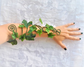 Green ivy arm cuff wrap corsage fairy fantasy costume accessory