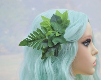 Green woodland Ivy leaves hair comb fairy poison ivy mother nature tree people costume cosplay