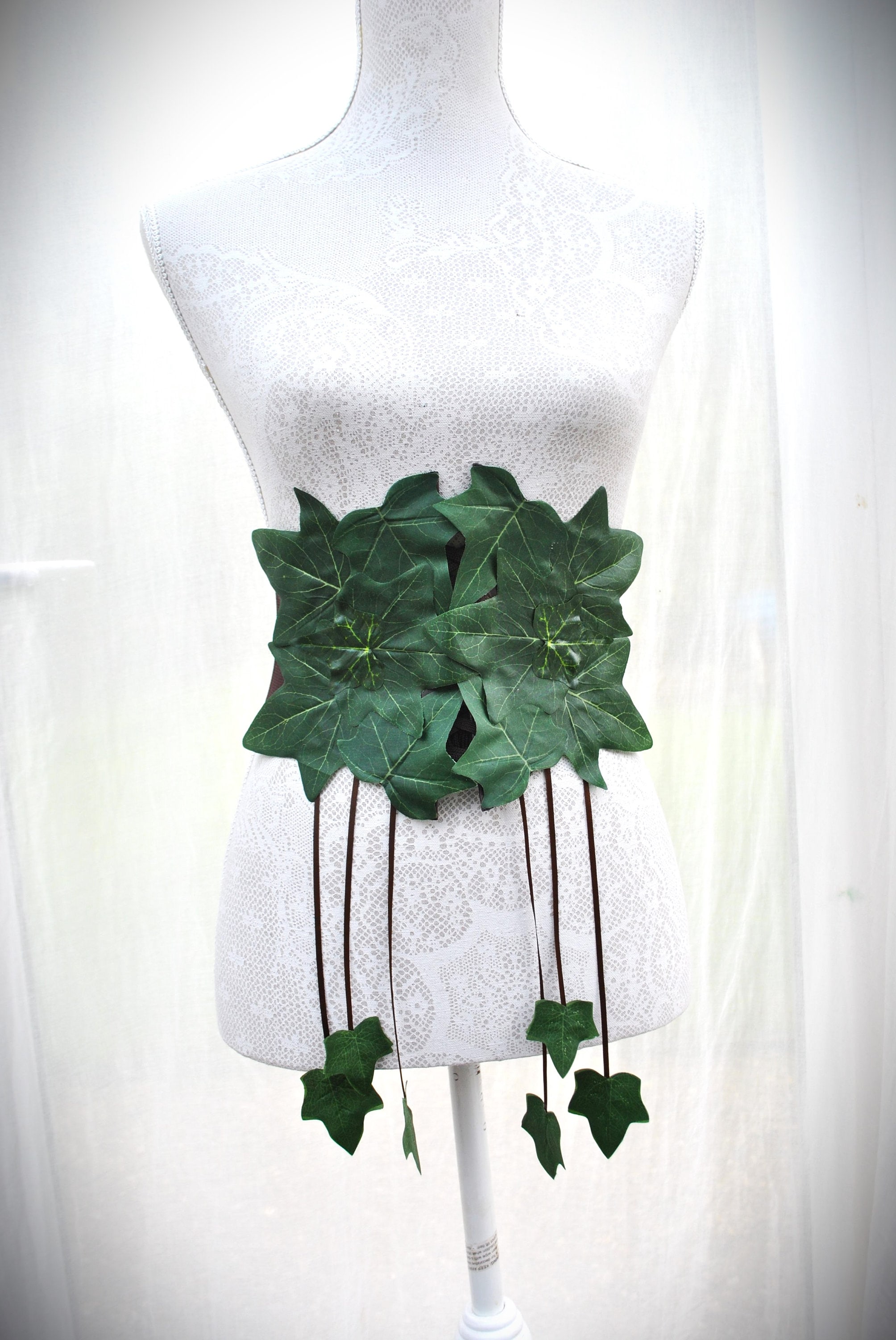 Ivy Leaf Corset Wide Belt Green Leaves Costume Accessory. - Etsy display picture 1