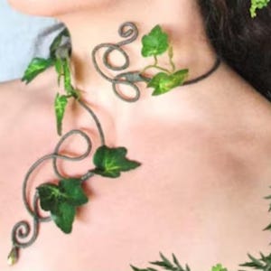 Ivy choker necklace wrap, woodland fairy, mother nature poison ivy costume accessories