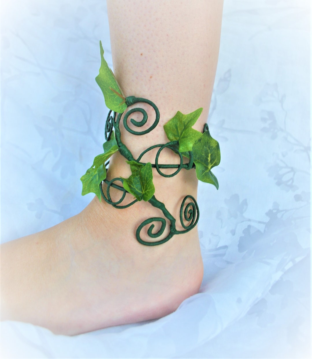 Poison Ivy Ankle Cuff Wrap Bracelet Green Ivy Woodland Fairy - Etsy