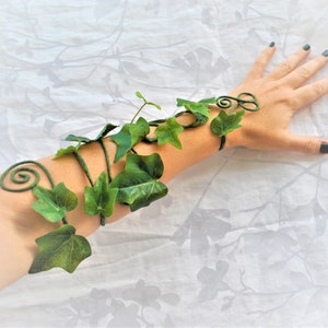 Green ivy long arm wrap corsage woodland fairy mother nature forest poison ivy fantasy costume accessory