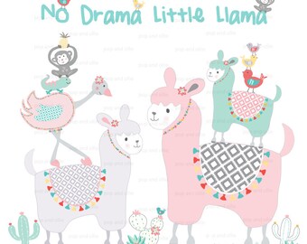 Llamas, Ostrich, Cactus, Monkey, Mountain Desert Theme Vinyl Wall Art Decals - Vinyl Wall Art decals