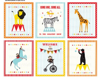 Set of 6 Bright Circus Prints - 6 Matte Prints