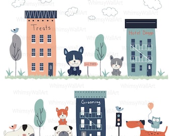 Puppy Dog Park Playful Decals - Wall art Decals