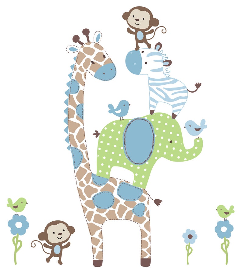 Boys Jungle Animals Decals Vinyl Wall Art Decal Sticker Etsy