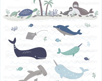 Marine Sea life decals - Wall art decals