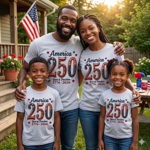 Pack PNG du 4 juillet | Chemise Little Firecracker Kids & America 250 ans adulte design patchwork| Fête de l'indépendance de la famille patriotique