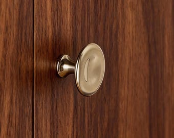 Round Cabinet Knob – Brass Closet Pulls, Silver Drawer Handles