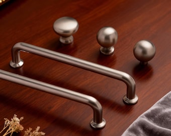 Nickel-plated Pull – Matte Drawer Knobs, Silver Dresser Handles