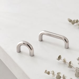 Titanium Silver Cabinet Pull, U-Shape Handle For Furniture