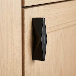 Black Wardrobe Pull, Geometric Drawer Handle