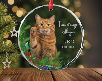 Personalized Pet Photo Memorial Ornament: Cat Remembrance Keepsake, I'm Always With You Ornament