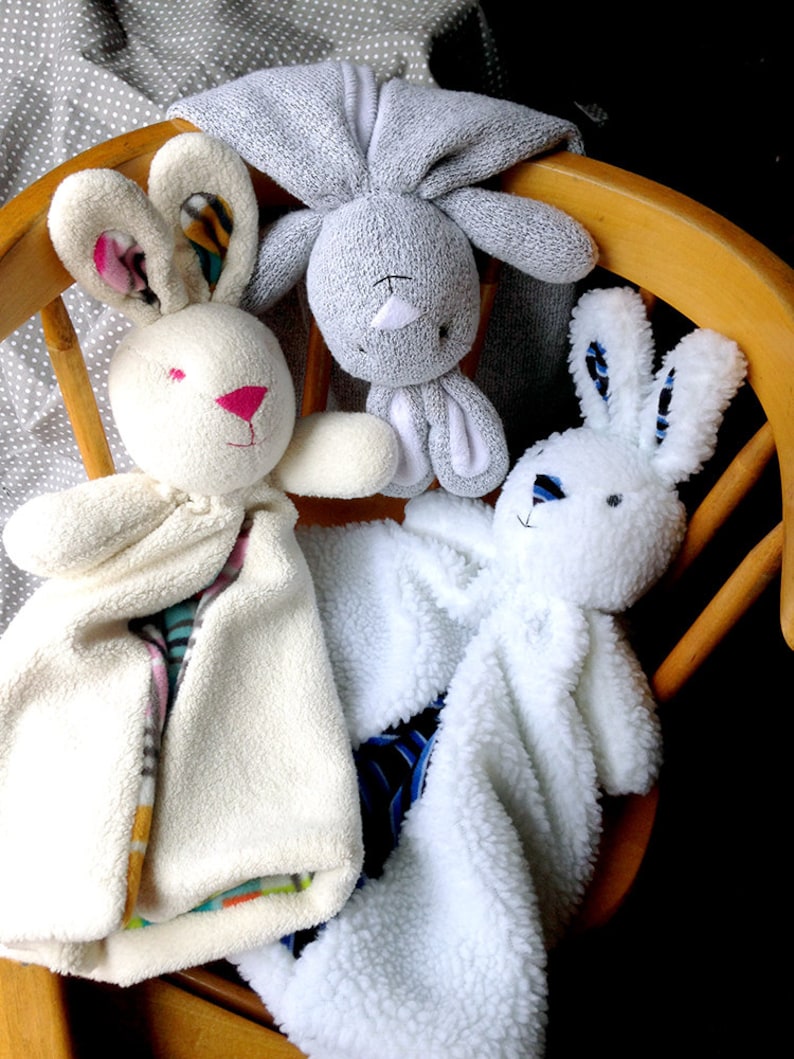 Bunny Lovey Babyfilt, sömnadsmönster för säkerhetsfilt, PDF, A4 eller letter, engelska bild 5