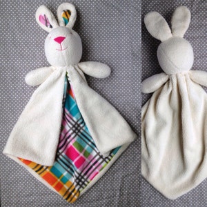 Bunny Lovey Babyfilt, sömnadsmönster för säkerhetsfilt, PDF, A4 eller letter, engelska bild 2