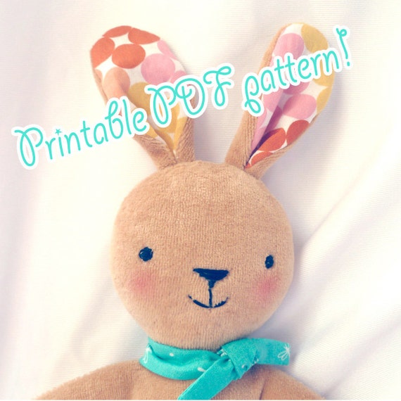 bunny rabbit pattern printable pdf a4 or letter etsy