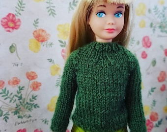 Quick Study Sweater for 9" dolls, knitting pattern, doll knitting pattern, Skipper clothes, Licca clothes, pure neemo xs, Blythe sweater