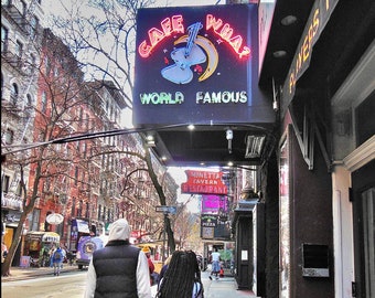 CAFE WHA neon sign / MacDougal Street / NYC Photograph