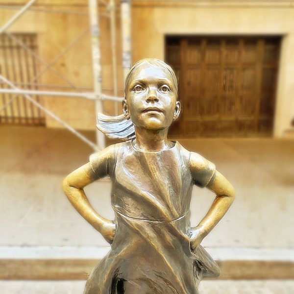 FEARLESS GIRL Statue / Traumhafter Hintergrund / New York Photo / NYSE / Bankenviertel