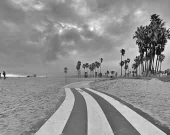 Venice Beach Los Angeles / Boardwalk / HDR Photo in B&W